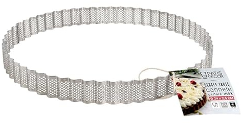 Cercle à tarte cannelé perforé inox H 2,5 cm Ø 24 cm