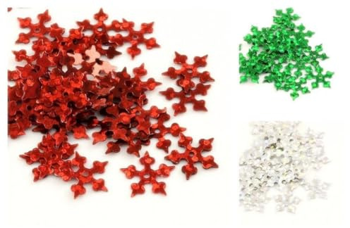 Approx. 650pcs. of 10mm Hologram Snowflake Sequins Christmas Confetti Card Making, Scrapbooking, Sewing, Wedding Favors - UK SELLER (Festive Silver)