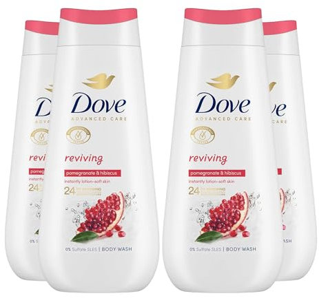 Dove Advanced Care Sulphate Free Body Wash for Women Made with Skin-Natural Nourishers and Micromoisture Provides 24 Hours Renewing Lotion-Soft Softer Skin, 225ml