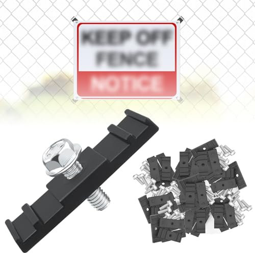 (50-Pack) Chain Link Fence Sign Bracket/Chain Link Fence Sign Mounting Brackets/Chain Link Fence Clips/Fence Sign Brackets with Stainless Steel Bolts for Yard, Business, and Events