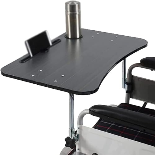 Table De Plateau pour Fauteuil Roulant avec Porte-gobelet, Tablette en Bois pour Fauteuil Roulant Accessoires De Fauteuil Roulant pour La Table De Plateau Alimentaire Handicap