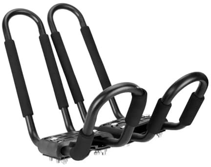 Gepackträger 2 STÜCKE Autodachträger J-Bar Querträger Kajak Fracht Zubehör Surfbrett Ski Board Kanu Träger Heavy Duty Mit Riemen Schaum Schutz Auto Dachträger