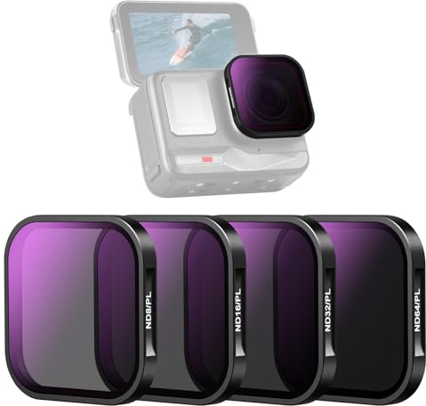 NEEWER ND/PL Filter Set kompatibel mit Insta360 ACE PRO, 4er Pack ND8/PL ND16/PL ND32/PL ND64/PL Action Kamera Zubehör, CPL Polarisations und ND Filter 2 in 1, Neutraldichte Polarisationsfilter Set