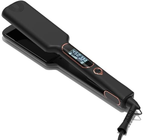 JVSURF Wide Hair Straighteners with LCD Display - Portable Hair Straightener for All Hair Types - Adjustable Temperature Control from 150-230°C - Perfect for Quick and Smooth Hair Straightening