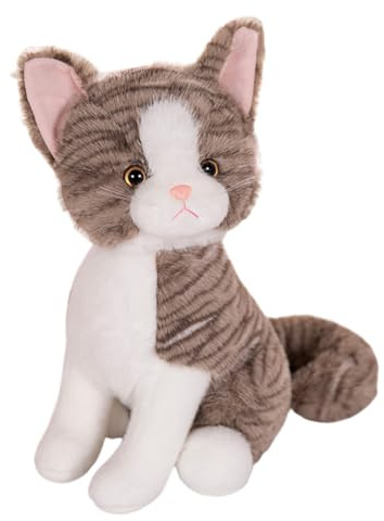 JAWSEU Simulation Kurzhaar Nette Katze Puppe Gefüllte lebensechte siamesische Katze Plüschtier Plüsch Katze Kuscheltier Katze Plüschfiur Stofftiere Haustier Spielzeug Geburtstagsgeschenk für Mädchen
