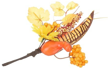 OFFSCH Künstlicher Kürbis Mit Ahornblättern Herbstdeko Für Vasen Für Halloween Und Thanksgiving