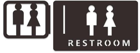 JMORCO Cartel Aseos Señalización de baños, baños for Hombres y Mujeres, Consejos de señalización Creativa for el baño, Placa for inodoros de Montaje Lateral, Letrero for WC de Hotel(1)