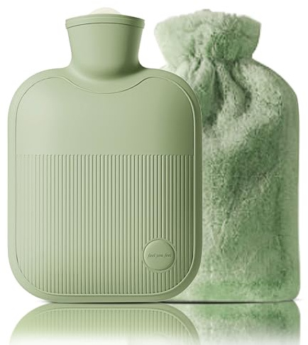 Borsa dell'acqua calda con coperchio, a prova di perdite, per impacchi caldi e freddi, scalda mani e piedi, ideale per crampi mestruali, sollievo dal dolore al collo e alle spalle, calda per l'inverno