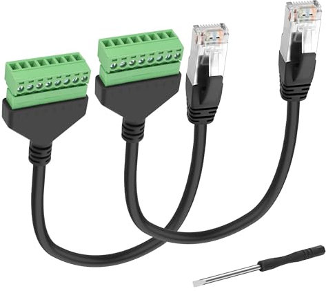 XMSJSIY Adattatore RJ45 a 8 pin terminale Ethernet 8P8C, spina di rete 8P8C, senza saldatura, per piastra di rottura
