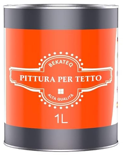 BEKATEQ Pittura per tetto Verde foglia 1L - Vernice per tegole, calcestruzzo, legno, Eternit, bitume - Resistente ai raggi UV e alle intemperie, ad asciugatura rapida, elastico e idrofobo BE-510