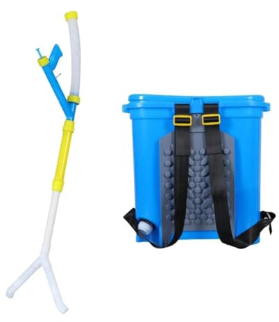 Piantatore Spandiconcime manuale da 25 litri, strumento per la semina del giardino, spruzzatore di fertilizzanti, spandiconcime multifunzione per prato Strumenti Agricoli(Double Port)