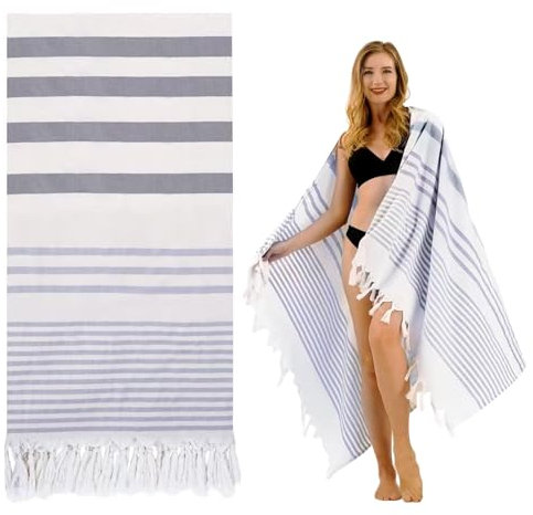 gvivej Asciugamano da Spiaggia, Telo Mare, 1 Confezione da 100 x 180 cm, Telo da Bagno in Cotone di Bambù, Asciugamano da Bagno, Hammam, Assorbente per Donna e Uomo, Telo Sauna (Grigio)