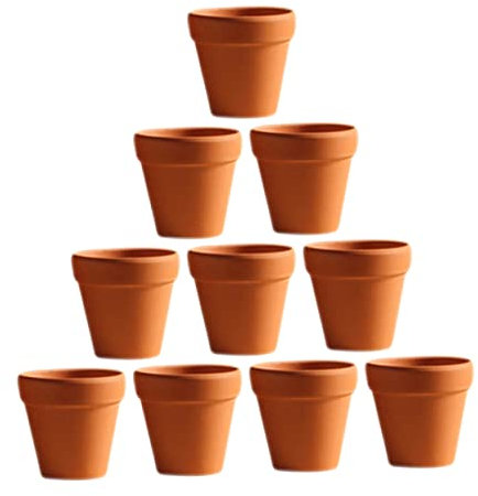 Toddmomy 10pièces Lot de Petits Pots De Fleurs Terre Cuite pour Cactus Et Plantes avec Drainage