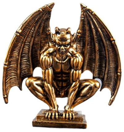 Folpus Statua di Angelo Demone, Statuetta in Resina, Decorazione da Collezione, Scultura Ornamentale da Tavolo per Ufficio, libreria, Soggiorno, scrivania