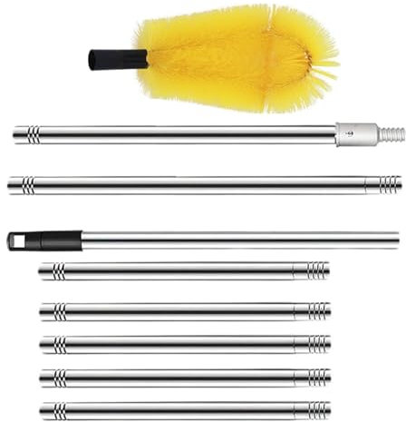 Practical Professional Gutter Cleaning Solution Stainless Steel Telescopic Pole Brush Tool Gutter Cleaning Device with Heavy Duty Brush
