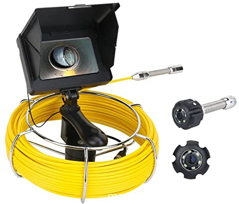 Telecamera per Fognature, Camera da fognatura portatile, telecamera endoscopio for ispezione della pipeline del tubo 5 pollici 2 2 mm HD Impermeabile IP68 Telecamera di ispezione del condotto 2 0m 30m