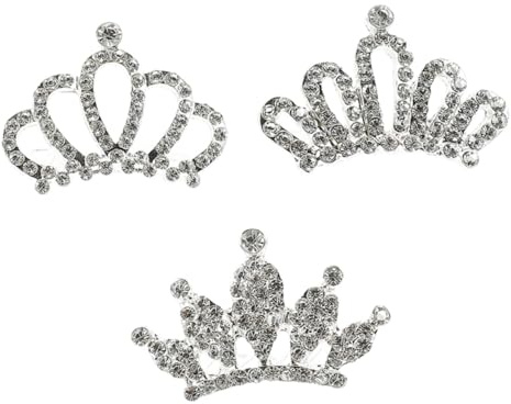 OUNONA Lot de 3 Peignes à Cheveux pour Filles en Alliage Argenté, Accessoires Coiffure Chic et Fiables, pour Photo et Performance sur Scène Plusieurs styles
