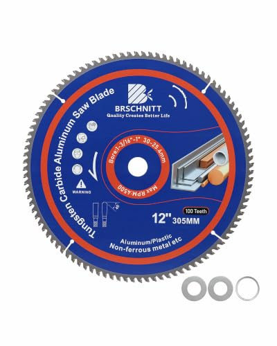 BRSCHNITT 305MM 100Zähne TCG Metall Kreissägeblatt - Aluminium schneiden Kreissägeblatt für Aluminium Kunststoff und Nichteisenmetall 30/25.4MM Arbor