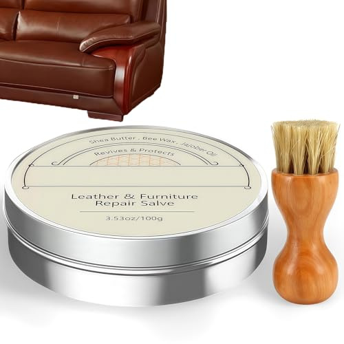 Ohohoo Leather Conditioner Cream with Brush Set Restores, Polishes & Protects Furniture, Car Seats, Bags | Natural Formula for Effortless Application & Long-Lasting Shine