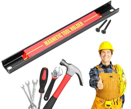 Barra magnetica per attrezzi, barra magnetica per attrezzi, con grande capacità, barra degli attrezzi in metallo per officina, casa, organizer salvaspazio per riparazione auto