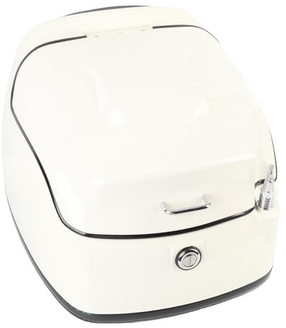 Bnineteenteam Universal Fit Motorrad Gepäck Kofferraum Heck Lagerung Träger Fall wasserdichte 38L Top Box für Helm Fahrer (White)