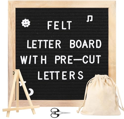 Nymblis Letter Board, 10x10in Felt Letter Board with 340 Letters, Numbers and Symbols, DIY Changeable Message Sign Board for Pregnancy Baby Announcements, desktop decoration, Memo, Menu and Party