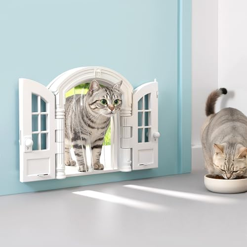MEHOOSPVN Katzenklappe Innentür, Hundeklappe für Hundes, Katzentür Zimmertür, Hundetür Fenster mit Sicherheitsverschluss, 180° Öffnen und Schließen Katzentüren für Wand, Cats Door für Haustiere