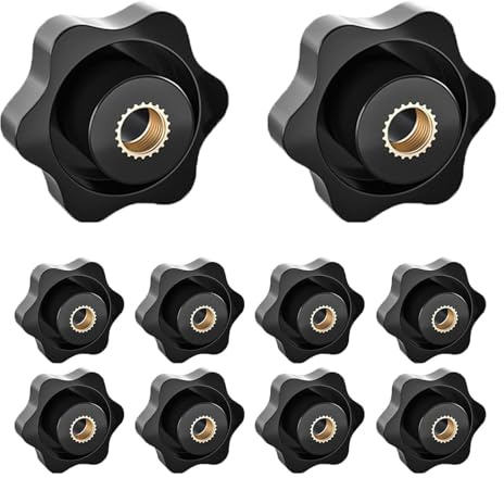 6 Stück Schwarz Flügelmutter M6,Langlebig Sterngriffmutter M6,Schwarz Kunststoffe Rändelmutter,Sterngriff,für Maschinenbau,Werkzeugmaschinen,Elektronische Geräte und Fitnessgeräte etc