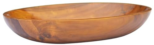 Mokuyary Lavabo Bois de teck massif 60x40x10 cm Lavabo, Vasque à Poser au-dessus du Comptoir pour Salle de Bains, WC d'invités, Hôtel, Toilettes