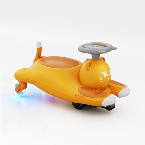 Elektrisk gungbil, TwistCar med pedaler, elbil för barn, 2-i-1 gungbil, 2 hastigheter, 6 V, lutningsskydd, blinkande hjul, Bluetooth, från 3 år, lastkapacitet upp till 68 kg