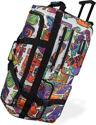 normani Sport und Reisetasche 80-120 Liter - Trolley wasserabweisend reißfest leicht und robust - 2/3 Rollen und verstärkter Boden Picasso / 80 Liter XXL