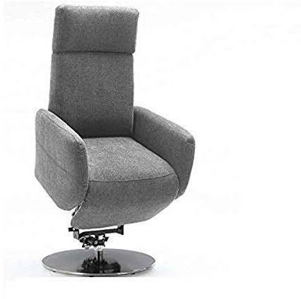 Cavadore TV-Sessel Cobra mit 2 E-Motoren und Aufstehhilfe / Elektrisch verstellbarer Fernsehsessel mit Fernbedienung / Relaxfunktion, Liegefunktion / bis 130 kg / L: 71 x 112 x 82 / Hellgrau