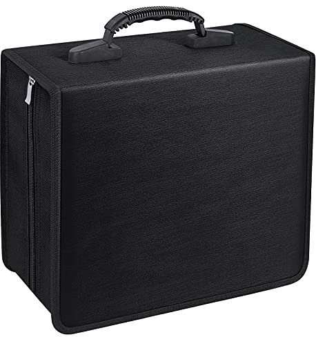 Bivisen CD Case, 400 Capacity DVD Case Wallets Protective Storage Organizer Holder Booklet Album Box Binder (Black)