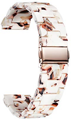 BINLUN Harz Uhrenarmband für Damen Herren 12mm 14mm 16mm 18mm 20mm 22mm,Ersatz Uhrenarmbänder Faltschließe Schnellverschluss für Smartwatch,14 Farben Licht Mode Hautfreundliche Armband in 3 Schnallen
