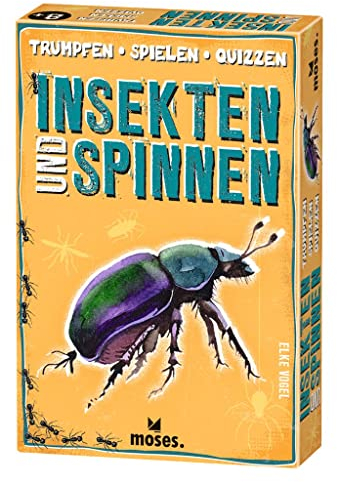 moses. Trumpfen – Spielen – Quizzen Insekten und Spinnen, Trumpf-Kartenspiel für Kinder ab 8 Jahren, 3 in 1 Spielebox mit 50 Spielkarten