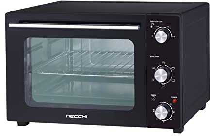 Necchi - NKS35 Forno elettrico ventilato da 35 litri con doppie porte in vetro e selettore a 6 stadi, temperatura regolabile fino a 230°