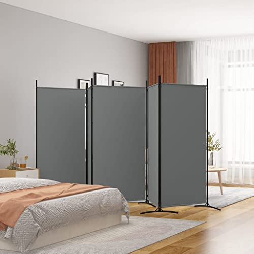 HOMIUSE 433x180 cm Raumteiler Paravent Trennwand Balkon Sichtschutz Raumteiler Innen Paravan Room Divider Paravent Outdoor Garten ZubehöR Terrassen-SichtschutzAnthrazit