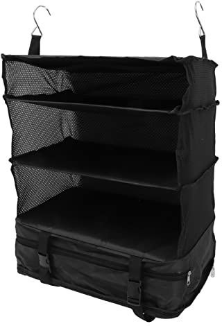 Tragbare hängende Reiseregaltasche, 3 Regale, mehrere Fächer, zusammenklappbarer Koffer-Organizer, Packwürfel für Reisen, Gepäck mit großer Kapazität und Reise-Organizer