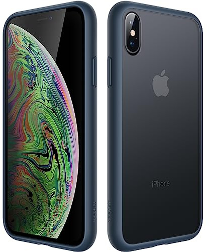 JETech Matte Hülle für iPhone XS und iPhone X, Sturmblau