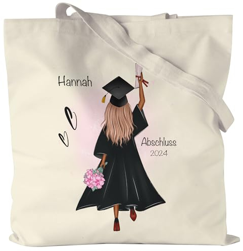Kiddle-Design Bachelor Master Abitur 2025 Jutebeutel Abschluss Geschenk Personalisiert Name Absolventin Doktor Frauen Damen Schulabschluss Abi