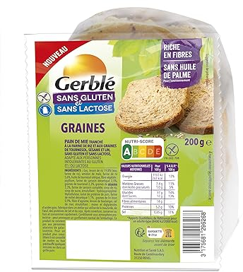 Gerblé Pain de Mie aux Graines Sans Gluten et Sans lactose, 200g