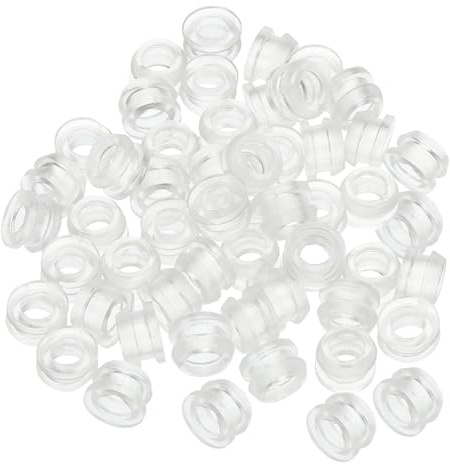 sourcing map 50 PCS Inner Dia 6mm Mount Dia 7.5mm Height 7mm Clear Rubber Wiring Grommets Gasket Ring Cable Protector