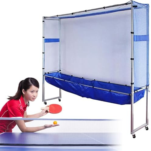 YEHOZZ Tischtennisball-Auffangnetz, Bewegliches Ping-Pong-Auffangsystem Mit Verstärktem Design Für Ballwerfer, Multi-Ball-übungen Und Aufschlagübungen, Metallrahmen-Recycling-Fangausrüstung