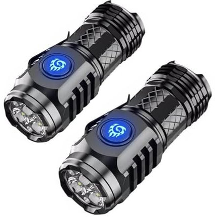 2PCS Three-eyed Monster Mini Flashlight, Super Bright Hand Flashlight,Rechargeable LED Torch,LED Small Flashlight Torch,Pocket Flashlight,Portable Flashlight,Waterproof Pocket Torch for Outdoor