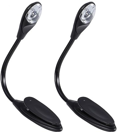 VILLCASE 2 Stück Mini Led Buchlampe Mit Klemme Tragbar Batteriebetrieben Flexibel Leselampe Für Lesen Im Bett Und Reisen Natürlich Flimmerfreies Licht