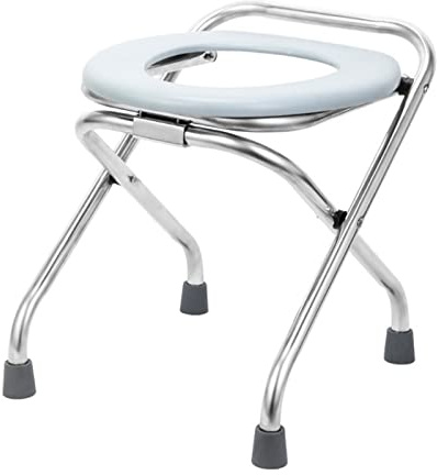 Qikam Chaise De Toilette De Camping Portable, WC Camping Car Toilette Seche, Toilette Pliable avec Siège De Toilette, Chaise De Toilette De Camp Pliante De 38 Cm De Hauteu