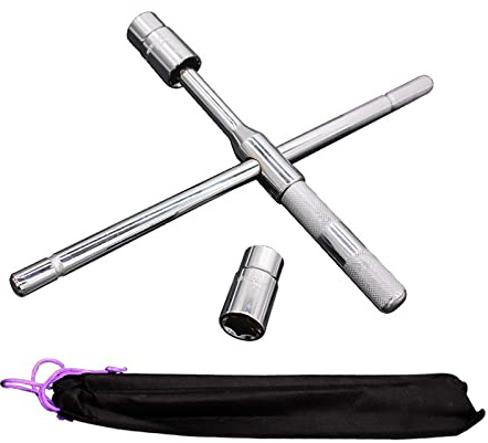 Llave de rueda para llaves cruzadas para puntales de rueda cruzada, removedor de rueda de coche, herramienta de reparación para neumáticos de coche, juego de llaves de rueda de 17 a 23 m