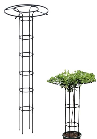 Regenschirm-Spalierturm – Outdoor-Ranken-Blumenständer, Metall-Garten-Obelisken-Rankgitter, vertikales Metall-Rankspalier, Kletterpflanzen-Unterstützung, Regenschirm-Spalier mit PP-umwickeltem Stahl