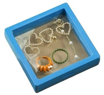 3D-Schweberahmen 6 stücke Geschenk Box Anti-oxidation PE Film Suspension Box Schmuck Lagerung Verpackung Box Lippenstift Schmuck Tragen Rüstung(Color:Blue,Size:9X9X2cm)