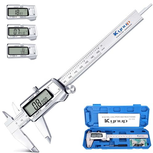 Kynup Digital Vernier Caliper, 150mm Electronic Calipers Measuring Tool, Precision Digital Tool Vernier Micrometer Measuring Tools with Mm/Inch Conversion